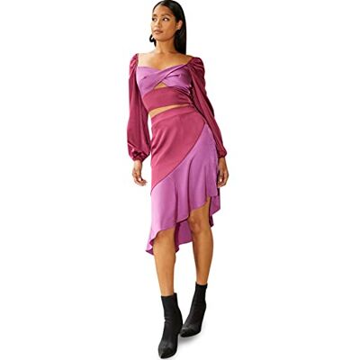 Chi Chi London kvinnors asymmetrisk satinkjol i lila, Lila, 38 SE Chi Chi London kvinnors asymmetrisk satinkjol i lila, Lila, 38 SE
