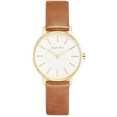 Gigandet Damer analog japanskt kvartsurverk klocka med läderarmband 7VNAG36NE/003, Vit Gigandet Damer analog japanskt kvartsurverk klocka med läderarmband 7VNAG36NE/003, Vit