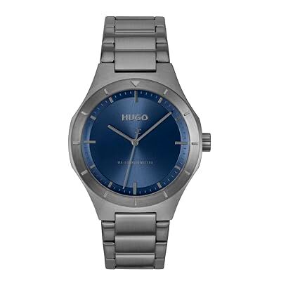HUGO Three Hand Quartz Movement Watch Grå #LIT Collection med grått rostfritt stålarmband 1530448 HUGO Three Hand Quartz Movement Watch Grå #LIT Collection med grått rostfritt stålarmband 1530448