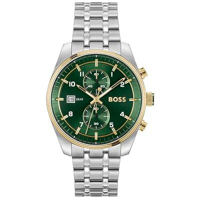 Boss Chronograph Quartz klocka för män SKYTRAVELLER-kollektion med svart rostfritt stålarmband 1514150 Boss Chronograph Quartz klocka för män SKYTRAVELLER-kollektion med svart rostfritt stålarmband 1514150