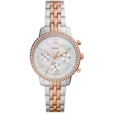 Fossil Neutra Damklocka, Quartz Chronograph-urverk med armband i rostfritt stål eller läder Fossil Neutra Damklocka, Quartz Chronograph-urverk med armband i rostfritt stål eller läder