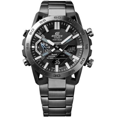 Casio Herr analog digital kvartsklocka med rostfritt stål rem ECB-2000DC-1AEF, Grå, ECB-2000DC-1AEF-AMZUK Casio Herr analog digital kvartsklocka med rostfritt stål rem ECB-2000DC-1AEF, Grå, ECB-2000DC-1AEF-AMZUK