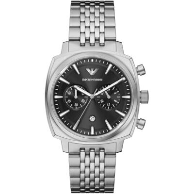 Giorgio Armani herr 40 mm silverfärgad klocka i rostfritt stål, AR11725 Giorgio Armani herr 40 mm silverfärgad klocka i rostfritt stål, AR11725