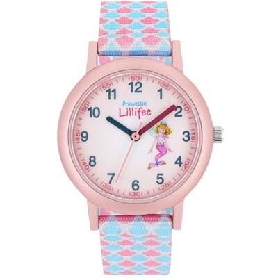 Prinzessin Lillifee Armbandsur flickor barnkvartsklocka analog, med textilband, 3 bars vattentät, kommer i klockpresentförpackning Prinzessin Lillifee Armbandsur flickor barnkvartsklocka analog, med textilband, 3 bars vattentät, kommer i klockpresentförpackning
