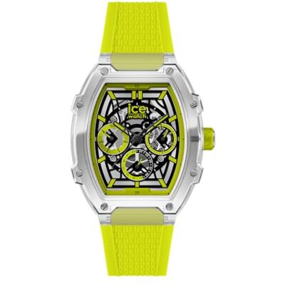 ICE-WATCH , Ice Boliday Klar Gul Skel Plast, Mäns Gul Klocka Med Silikonrem, 024286, Medium ICE-WATCH , Ice Boliday Klar Gul Skel Plast, Mäns Gul Klocka Med Silikonrem, 024286, Medium