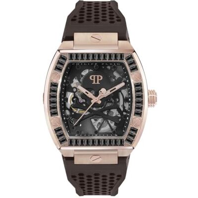 Philipp Plein Herren Uhr Analog Automatik $KELETON, Rotgold/Schwarz/Kristalle Pwbaa1723, rem Philipp Plein Herren Uhr Analog Automatik $KELETON, Rotgold/Schwarz/Kristalle Pwbaa1723, rem