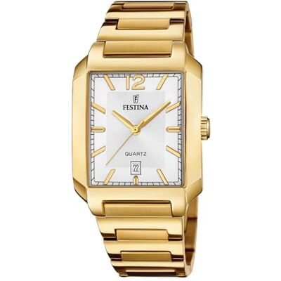 Festina Män guld PVD-pläterad stålklocka med stålarmband F20678/2 Festina Män guld PVD-pläterad stålklocka med stålarmband F20678/2