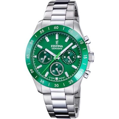 Festina Unisex klocka F20693/5 keramik rostfritt stål fodral grått rostfritt stål armband grått, grönt, armband, Grön, armband Festina Unisex klocka F20693/5 keramik rostfritt stål fodral grått rostfritt stål armband grått, grönt, armband, Grön, armband