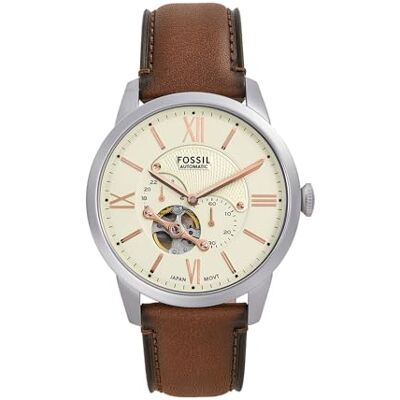 Fossil herr analog automatisk klocka med läderarmband ME3266, BRUN Fossil herr analog automatisk klocka med läderarmband ME3266, BRUN