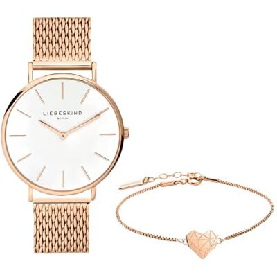 LIEBESKIND Berlin Set armbandsur & armband LS-0145-MQB rostfritt stål IP roséguld LIEBESKIND Berlin Set armbandsur & armband LS-0145-MQB rostfritt stål IP roséguld