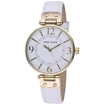 Anne Klein damklocka med läderarmband, Vitt Anne Klein damklocka med läderarmband, Vitt