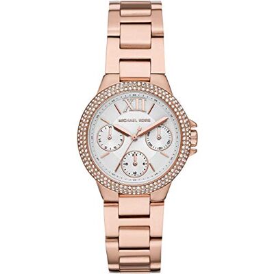 Michael Kors Camille Damklocka, kronografverk med armband i rostfritt stål eller läder Michael Kors Camille Damklocka, kronografverk med armband i rostfritt stål eller läder