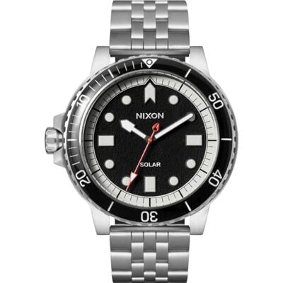 Nixon unisex analog kvarts klocka med rostfritt stål armband A1402-5233-00, Silver/svart/vit Nixon unisex analog kvarts klocka med rostfritt stål armband A1402-5233-00, Silver/svart/vit