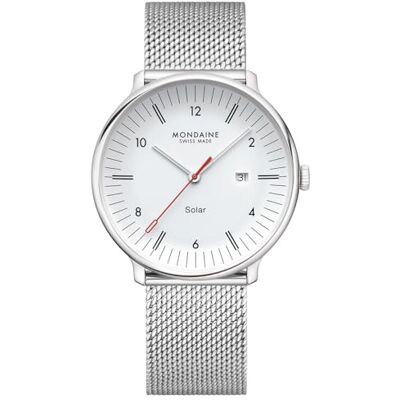 Mondaine Unisex analog schweizisk kvartsurverk klocka med rostfritt stål armband MLE.41910.SM Mondaine Unisex analog schweizisk kvartsurverk klocka med rostfritt stål armband MLE.41910.SM