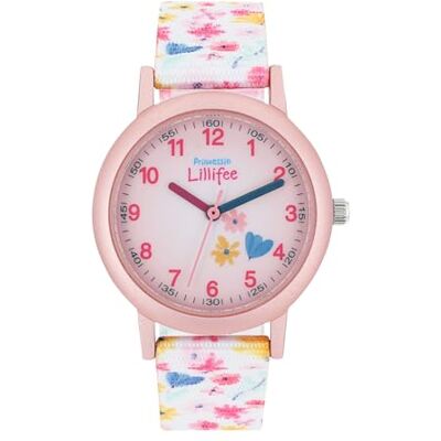 Prinzessin Lillifee Analog quartzklocka för flickor med textilband, rosa, 3 bars vattentät, kommer i presentförpackning, 2031758 Prinzessin Lillifee Analog quartzklocka för flickor med textilband, rosa, 3 bars vattentät, kommer i presentförpackning, 2031758