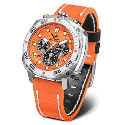 Vostok Europe Systema Periodicum Kronograf 20 ATM K1 herrkvartsklocka mineralglas med utbytbart armband, färgglad, Modern Vostok Europe Systema Periodicum Kronograf 20 ATM K1 herrkvartsklocka mineralglas med utbytbart armband, färgglad, Modern