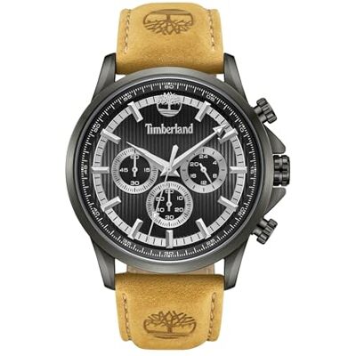 Timberland Campton 44mm Multifunktionellt herrarmbandsur Grön urtavla & Brunt läderband Timberland Campton 44mm Multifunktionellt herrarmbandsur Grön urtavla & Brunt läderband