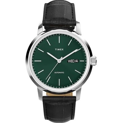 Timex TW2Y54400 Marlin Automatisk klocka på 40 mm med läderrem för män Timex TW2Y54400 Marlin Automatisk klocka på 40 mm med läderrem för män
