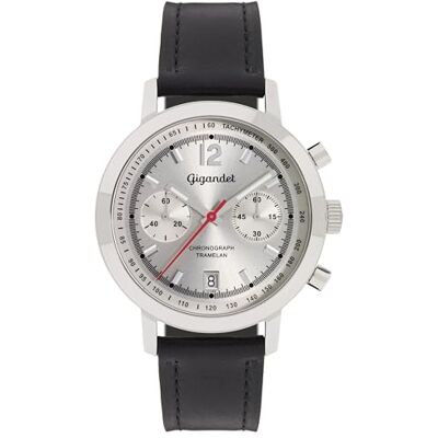 Gigandet Analog japansk kvartsurverk klocka för män med läderarmband 6VNAG10NE/001, silver Gigandet Analog japansk kvartsurverk klocka för män med läderarmband 6VNAG10NE/001, silver
