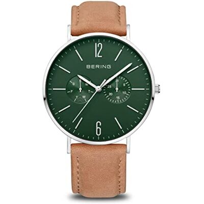 BERING Män Analogt Quarz Classic Collection armbandsur med Kalvskinn Armband och Safirglas BERING Män Analogt Quarz Classic Collection armbandsur med Kalvskinn Armband och Safirglas