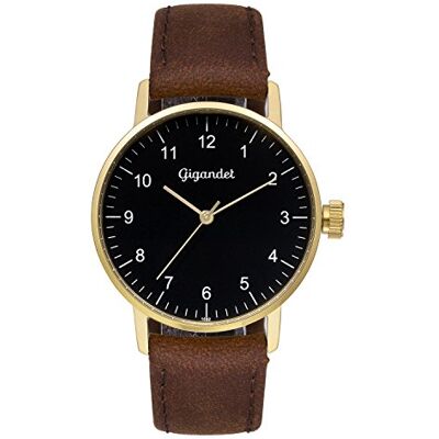 Gigandet Damer analog japansk kvartsrörelse klocka med läderarmband 2VNAG27/002, svart Gigandet Damer analog japansk kvartsrörelse klocka med läderarmband 2VNAG27/002, svart