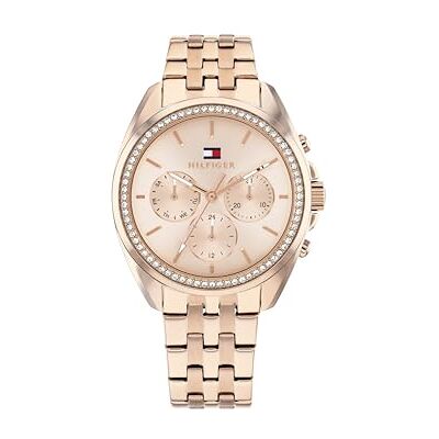 Tommy Hilfiger analog multifunktions kvarts klocka för kvinnor med nejlika guldfärgat rostfritt stålarmband 1782804 Tommy Hilfiger analog multifunktions kvarts klocka för kvinnor med nejlika guldfärgat rostfritt stålarmband 1782804