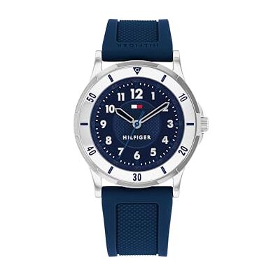 Tommy Hilfiger trehandskvartsurverk klocka för ungdomar med blått silikonarmband 1720040 Tommy Hilfiger trehandskvartsurverk klocka för ungdomar med blått silikonarmband 1720040
