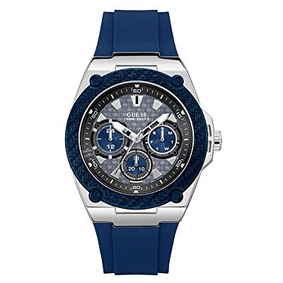 GUESS herr Chronograph kvartsklocka med silikonarmband W1049G1 GUESS herr Chronograph kvartsklocka med silikonarmband W1049G1