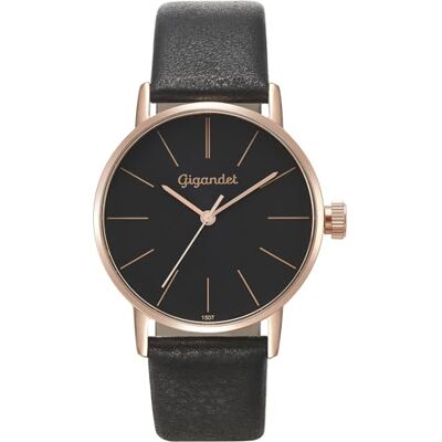 Gigandet Damer analog japanskt kvartsurverk klocka med läderarmband 6VNAG43NE/018, svart Gigandet Damer analog japanskt kvartsurverk klocka med läderarmband 6VNAG43NE/018, svart
