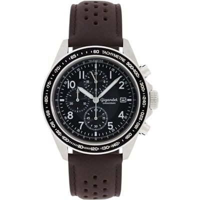 Gigandet Analog japansk kvartsurverk klocka för män med läderarmband VNAG24/010, svart Gigandet Analog japansk kvartsurverk klocka för män med läderarmband VNAG24/010, svart