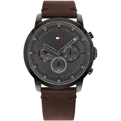 Tommy Hilfiger Män kvartsur med flera urtavla Jameson rem Brun/grå Tommy Hilfiger Män kvartsur med flera urtavla Jameson rem Brun/grå