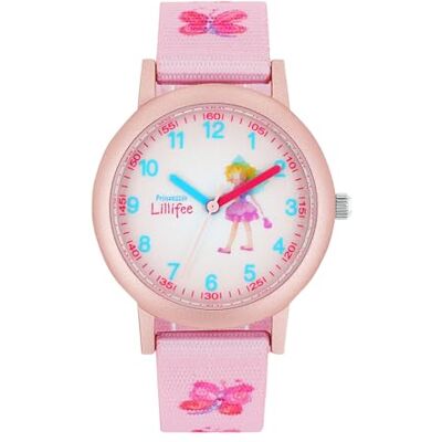 Prinzessin Lillifee Armbandsur flickor barnkvartsklocka analog, med textilband, rosa, 3 bar vattentät, kommer i klockpresentförpackning, 2031756 Prinzessin Lillifee Armbandsur flickor barnkvartsklocka analog, med textilband, rosa, 3 bar vattentät, kommer i klockpresentförpackning, 2031756