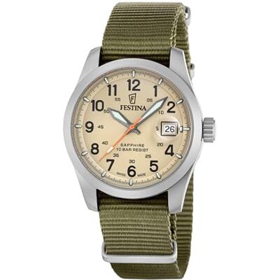 Festina Field Swiss Made Watch, Silver, 39, rem Festina Field Swiss Made Watch, Silver, 39, rem