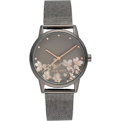 Nine West armbandsur i mesh för kvinnor, Silver Nine West armbandsur i mesh för kvinnor, Silver