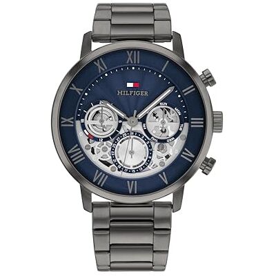 Tommy Hilfiger analog multifunktions kvarts klocka för män med grått rostfritt stålarmband 1710707 Tommy Hilfiger analog multifunktions kvarts klocka för män med grått rostfritt stålarmband 1710707