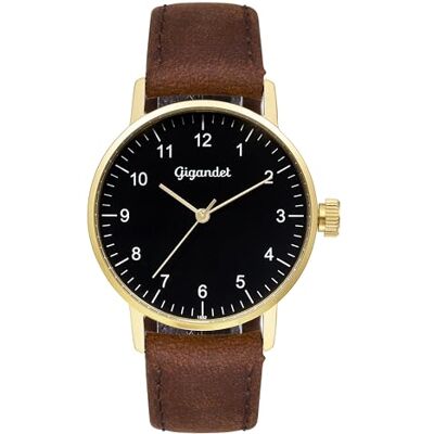 Gigandet Damer analog japanskt kvartsurverk klocka med läderarmband 8VNAG27NE/002, svart Gigandet Damer analog japanskt kvartsurverk klocka med läderarmband 8VNAG27NE/002, svart