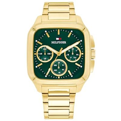 Tommy Hilfiger analog multifunktions kvarts klocka för män med guldfärgat rostfritt stålarmband 1792223 Tommy Hilfiger analog multifunktions kvarts klocka för män med guldfärgat rostfritt stålarmband 1792223
