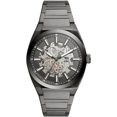 Fossil Everett Klocka för herr, Automatiskt trehandsurverk med armband i rostfritt stål eller läder Fossil Everett Klocka för herr, Automatiskt trehandsurverk med armband i rostfritt stål eller läder