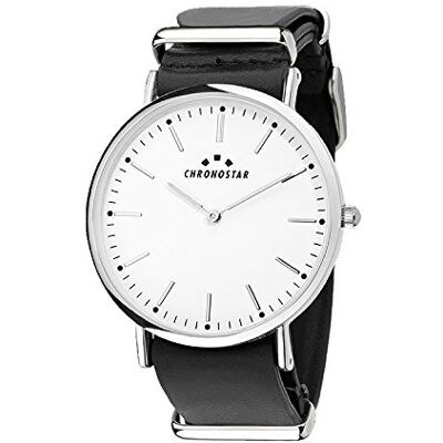 Chronostar herr analog kvartsklocka med lädermitat armband R3751252012 Chronostar herr analog kvartsklocka med lädermitat armband R3751252012