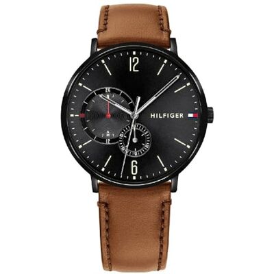 Tommy Hilfiger Herr multi-urtavla kvarts klocka med läderarmband 1791510 Tommy Hilfiger Herr multi-urtavla kvarts klocka med läderarmband 1791510