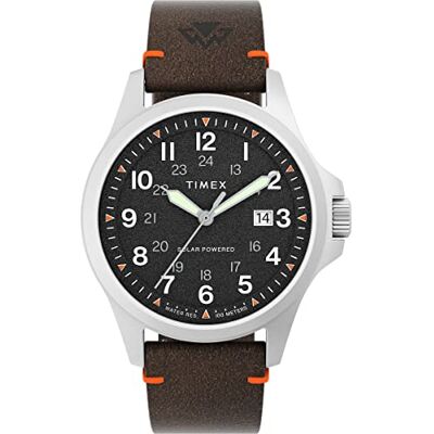 Timex Expedition North 41 mm herrklocka Brunt miljövänligt armband i två delar, snabbfrigörande rem, svart urtavla, boett i rostfritt stål TW2V64100 Timex Expedition North 41 mm herrklocka Brunt miljövänligt armband i två delar, snabbfrigörande rem, svart urtavla, boett i rostfritt stål TW2V64100