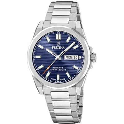 Festina Swiss tillverkad stålklocka för män med stålarmband F20073/2 Festina Swiss tillverkad stålklocka för män med stålarmband F20073/2