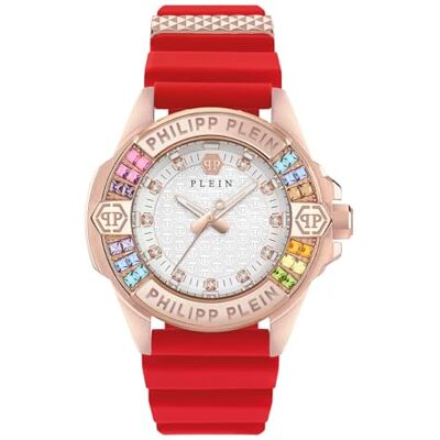 Philipp Plein damklocka analog kvarts plein majesty, röd Philipp Plein damklocka analog kvarts plein majesty, röd