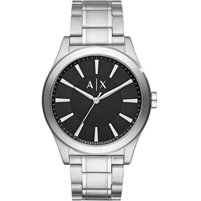 Giorgio Armani Watch For Men, Quartz Three hand movement och 44 mm boettstorlek med rostfritt stålrem, Silverton och grafit Giorgio Armani Watch For Men, Quartz Three hand movement och 44 mm boettstorlek med rostfritt stålrem, Silverton och grafit