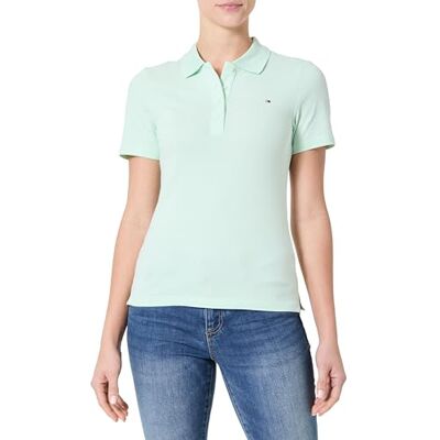 Tommy Hilfiger dam 1985 SLIM PIQUE POLO SS WW0WW43225, grön, S, Grön (Opal Grön), S Tommy Hilfiger dam 1985 SLIM PIQUE POLO SS WW0WW43225, grön, S, Grön (Opal Grön), S