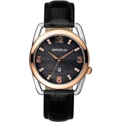 Orphelia damarmbandsur klassisk glam analog kvarts läder bälte svart Orphelia damarmbandsur klassisk glam analog kvarts läder bälte svart