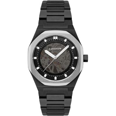 Thomas Earnshaw Earnshaw automatisk analog herrklocka med rostfritt stålarmband ES-8142-66, svart Thomas Earnshaw Earnshaw automatisk analog herrklocka med rostfritt stålarmband ES-8142-66, svart