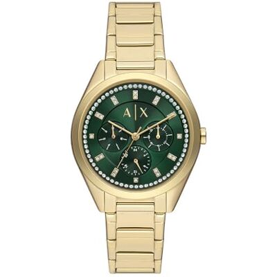 Giorgio Armani Watch For Women, Quartz Multifunctional movement and 36mm Case Size with Stainless steel or Leather strap Giorgio Armani Watch For Women, Quartz Multifunctional movement and 36mm Case Size with Stainless steel or Leather strap