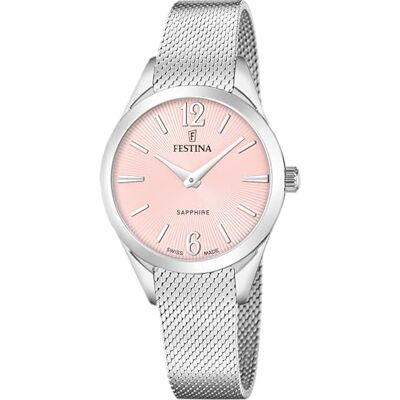 Festina Swiss tillverkad stålklocka för damer med nätarmband F20076/2 Festina Swiss tillverkad stålklocka för damer med nätarmband F20076/2