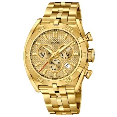 Jaguar Executive Watch Swiss Made Man Crystal: Safir Box DIAMETER (MM): 45.8, Guld, armband Jaguar Executive Watch Swiss Made Man Crystal: Safir Box DIAMETER (MM): 45.8, Guld, armband